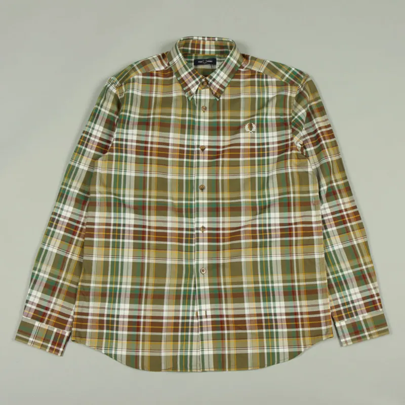 Fred Perry Tartan Shirt - Military Green